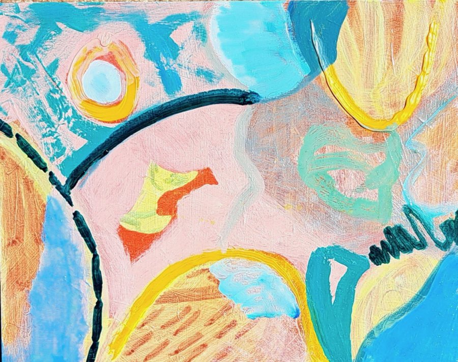 BEACHES AND CREAM - Oil on board